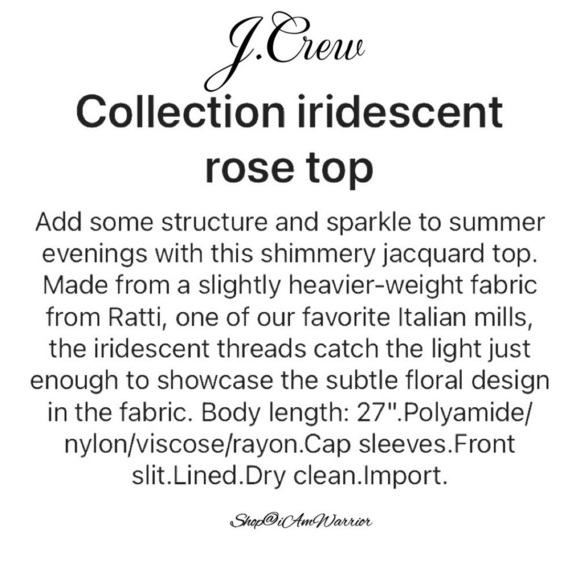 J.Crew Collection iridescent rose jacquard top *Shop@iAmWarrior - Picture 4 of 12
